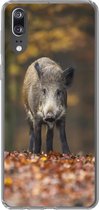 Geschikt voor Huawei P20 hoesje - Wild dier - Bos - Herfst - Siliconen Telefoonhoesje