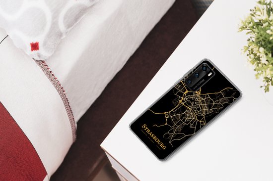 Coque Huawei P40 - Strasbourg - Carte - Or - Coque de téléphone en Siliconen