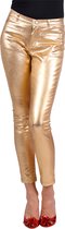 Damesbroek Metallic Goud - Dames - Verkleedkleding - Carnavalskleding - Gouden Broek - Maat S/36