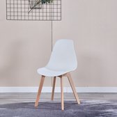 Eetkamerstoelen - Scandinavisch - Set Van 4 - Wit - Eetkamerstoel - Woonkamerstoel - Dineerstoelen - Tafelstoelen