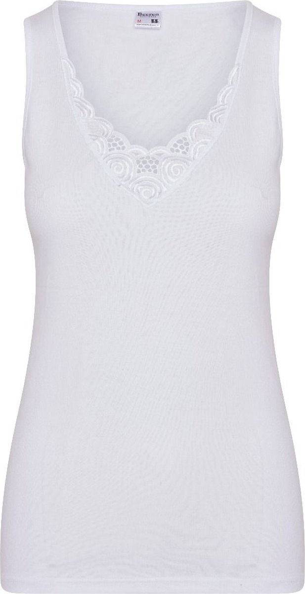 Dames spencer Beatrix - Katoen - Hoge rug - Katoenen onderhemd - Brede bandjes - Naadloos - XL - Wit