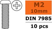 Revtec - Bolcilinderschroef - Philips - M2X10 - Gegalvaniseerd staal - 10 st