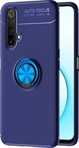 Realme X50 Hoesje - Mobigear - Armor Ring Serie - TPU Backcover - Blauw - Hoesje Geschikt Voor Realme X50