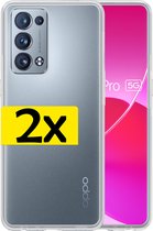 Oppo Reno 6 Pro 5G Hoesje Transparant - Oppo Reno 6 Pro 5G Case - Oppo Reno 6 Pro 5G Hoes Transparant - 2 Stuks