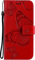 Vlinder Book Case - Motorola Moto E7 Power / E7i Power Hoesje - Rood