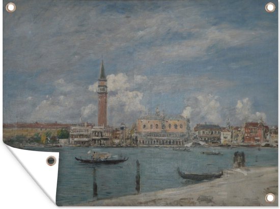 Tuinposter - Tuindoek - Tuinposters buiten - Venise, la Piazzetta vue du Grand Canal - schilderij van Eugène Boudin - 120x90 cm - Tuin