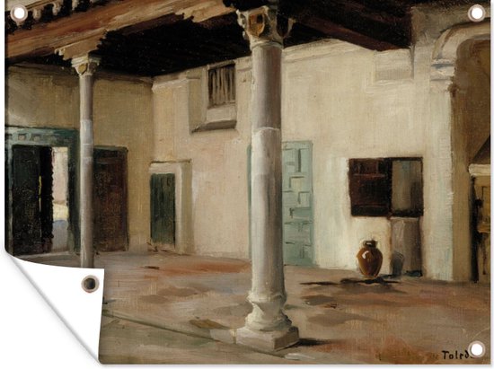 Tuin decoratie Binnenplaats in Toledo - Schilderij van Albert Edelfelt - 40x30 cm - Tuindoek - Buitenposter