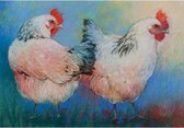 Ansichtkaart Twee kippen (Loes Botman) - 10,5x15x0,5 cm - 5 stuks - Groot Brittanië - Ecostory