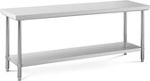 Royal Catering Mesa de acero inoxidable - 200 x 60 cm - 240 kg draagvermogen - Royal Catering