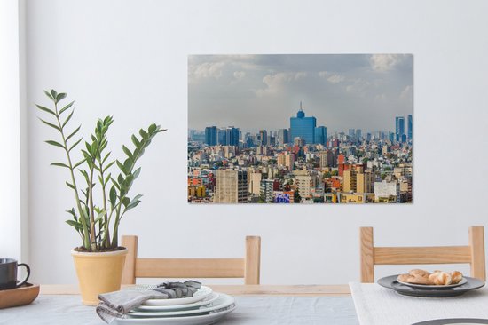 Toile Peinture Skyline - Mexique - Amérique - 90x60 cm - Décoration murale
