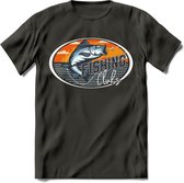 Fishing - Vissen T-Shirt | Grappig Verjaardag Vis Hobby Cadeau Shirt | Dames - Heren - Unisex | Tshirt Hengelsport Kleding Kado - Donker Grijs - L