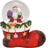 Sneeuwbol rood kerstmanlaars met kerstman 10 x 11 x 7 cm | 10027884-1 | Winter & Kerstdecoratie | G.Wurm