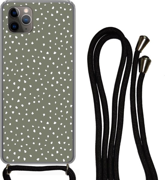 Silicone case met koord iPhone 11 (donkergroen