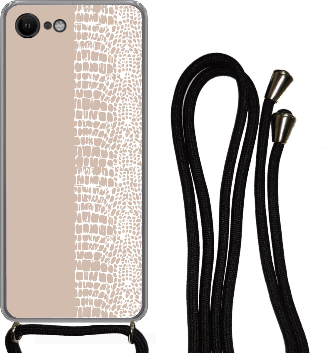 Telefoonkoord - Telefoonketting - Telefoonhoesje Geschikt voor iPhone 7 - Slang - Design - Roze - Siliconen - Crossbody - Telefoonhoesje met koord Telefoonhoesje