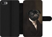 Bookcase Geschikt voor iPhone 8 telefoonhoesje - Hond - Kunst - Dieren - Met vakjes - Wallet case met magneetsluiting