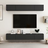 Tv-meubelen 4 st 100x30x30 cm spaanplaat zwart