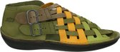 Loints of Holland 55206 CAPELLE - Volwassenen Platte sandalen - Kleur: Groen - Maat: 38