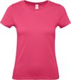 Fuchsia roze basic t-shirts met ronde hals voor dames - katoen - 145 grams - shirts