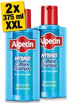 Alpecin Hybrid Shampoo 2x 375ml | Natuurlijke haargroei shampoo voor gevoelige en droge hoofdhuid