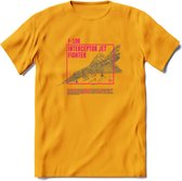 F-106 Vliegtuig T-Shirt | Unisex leger Kleding | Dames - Heren Straaljager shirt | Army F16 | Grappig bouwpakket Cadeau | - Geel - 3XL