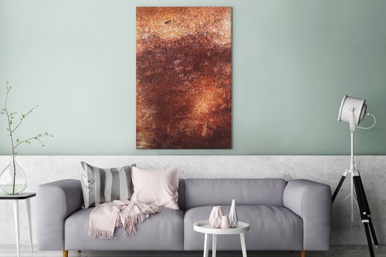 Plaque Peinture Toile - Rouille - Métal - 80x120 cm - Décoration murale