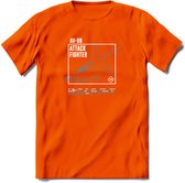 AV-8B Vliegtuig T-Shirt | Unisex leger Kleding | Dames - Heren Straaljager shirt | Army F16 | Grappig bouwpakket Cadeau | - Oranje - L