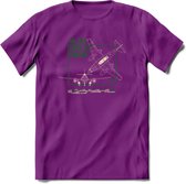 ME-262 Vliegtuig T-Shirt | Unisex leger Kleding | Dames - Heren Straaljager shirt | Army F16 | Grappig bouwpakket Cadeau | - Paars - S