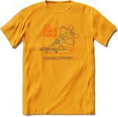 F-22 Vliegtuig T-Shirt | Unisex leger Kleding | Dames - Heren Straaljager shirt | Army F16 | Grappig bouwpakket Cadeau | - Geel - M