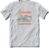 A-10 Warthog Vliegtuig T-Shirt | Unisex leger Kleding | Dames - Heren Straaljager shirt | Army F16 | Grappig bouwpakket Cadeau | - Licht Grijs - Gemaleerd - L
