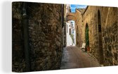 Canvas Schilderij De oude binnenstad van San Gimignano in Italië - 40x20 cm - Wanddecoratie