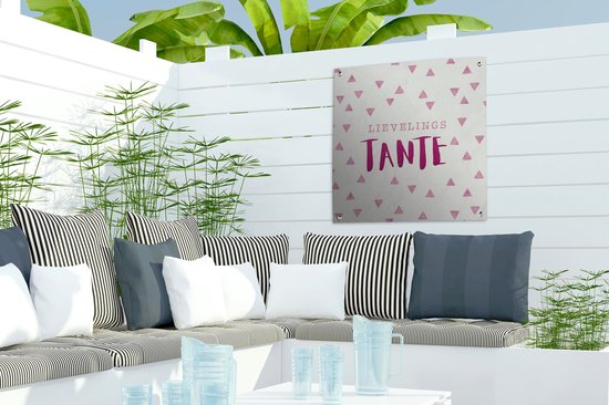 Posters de jardin Proverbes - 'Tante préférée' - Citations - 50x50 cm - Toile jardin - Affiche extérieure