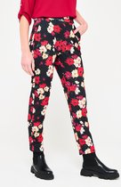 LOLALIZA Joggingbroek met bloemenprint - Zwart - Maat 46