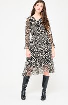 LOLALIZA Wikkeljurk met zebraprint - Zwart - Maat 36