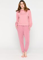 LOLALIZA Comfortabele hoody met metallic print - Fuchsia - Maat XXL