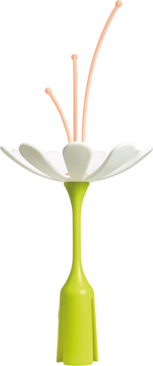 Goedkoopste Boon STEM - droogrek accessoire - bloemvorm - voor spenen en andere kleine delen - wit met groen