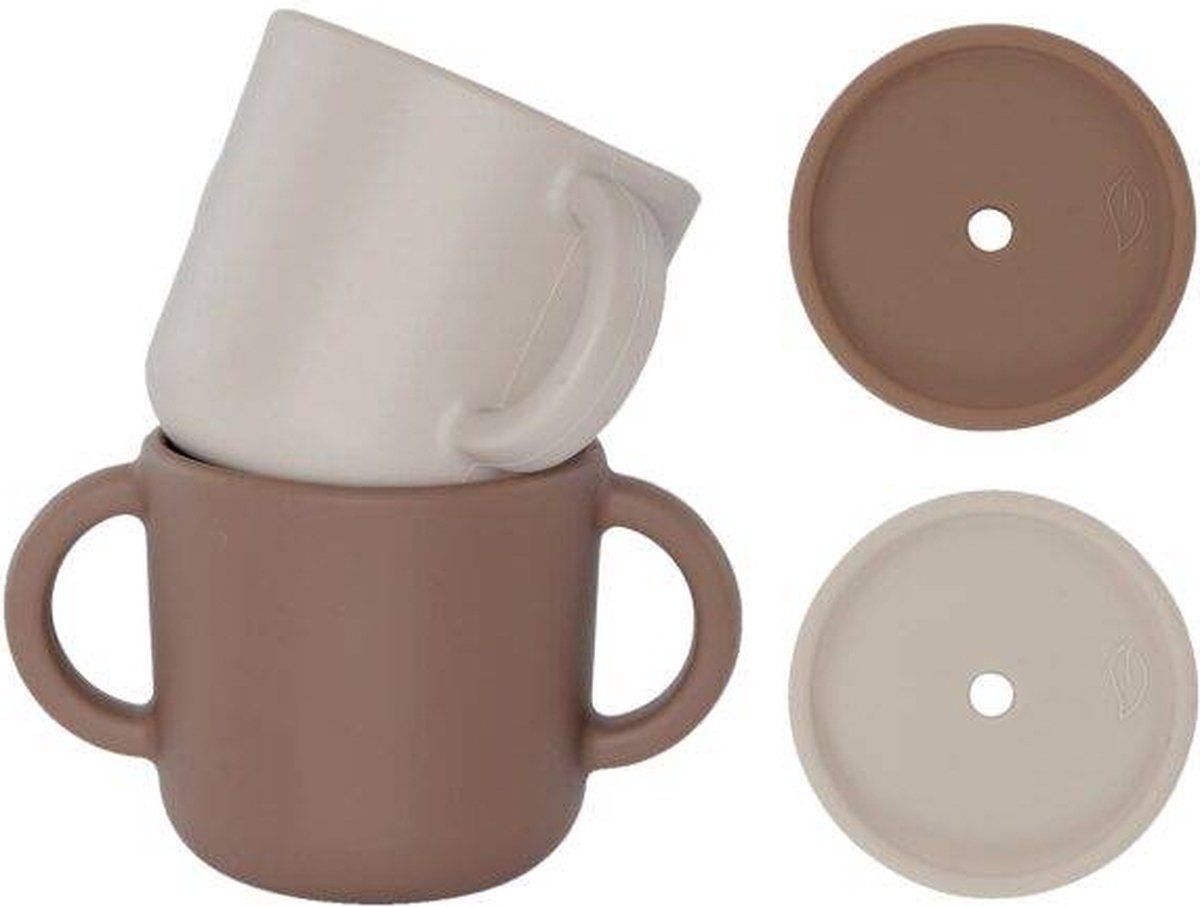 Goedkoopste By lille vilde Siliconen Drinkbekers Set Van 2 Vintage & Blossom