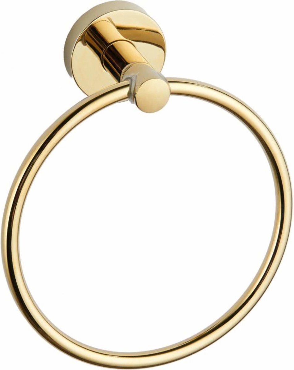 REA Mist Handdoekhouder Wandmodel - 15.5 x 17 cm - Glans Goud