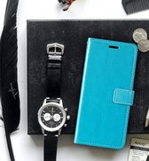 Samsung Galaxy A10 Telefoonhoesje - Bookcase - Ruimte voor 3 pasjes - Kunstleer - met 1x Tempered Screenprotector - SAFRANT1 - Turquoise