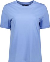 Pieces T-shirt Pcria Ss Fold Up Solid Tee Noos Bc 17086970 Vista Blue Dames Maat - S