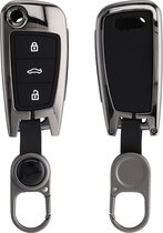 kwmobile autosleutelhoes geschikt voor Audi 3-knops autosleutel - hardcover beschermhoes - design - donkergrijs