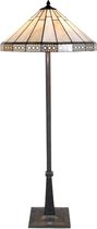 Glazen Vloerlamp met tiffanykap compl. 164 *  doorsnede:  50 cm 2x E27 max 60w multi