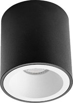 Opbouwspot Set - Prima Cliron Pro - GU10 Fitting - Opbouw Rond - Mat Zwart/Wit - Verdiept - Ø90mm - Philips - CorePro 830 36D - 4.6W - Warm Wit 3000K