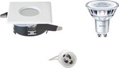 LED Spot Set - Aigi - GU10 Fitting - Waterdicht IP65 - Inbouw Vierkant - Mat Wit - 82mm - Philips - CorePro 827 36D - 4.6W - Warm Wit 2700K - BES LED