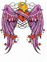Half tattoo sleeve wings of love - plaktattoo - tijdelijke tattoo - 21 cm x 14.8 cm (L x B)