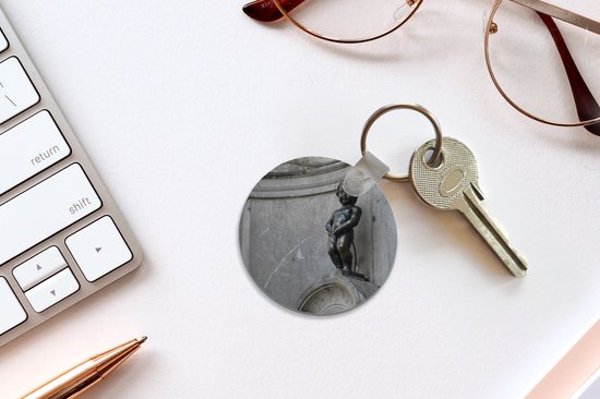 Porte-clés - Mannekn pis à Bruxelles - Plastique - Rond