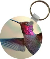 Sleutelhanger - Vogels - Kolibrie - Roze - Plastic - Rond - Uitdeelcadeautjes