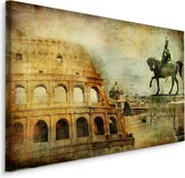 Schilderij - Overzicht van Rome, Italië, Vintage Print, 5 maten