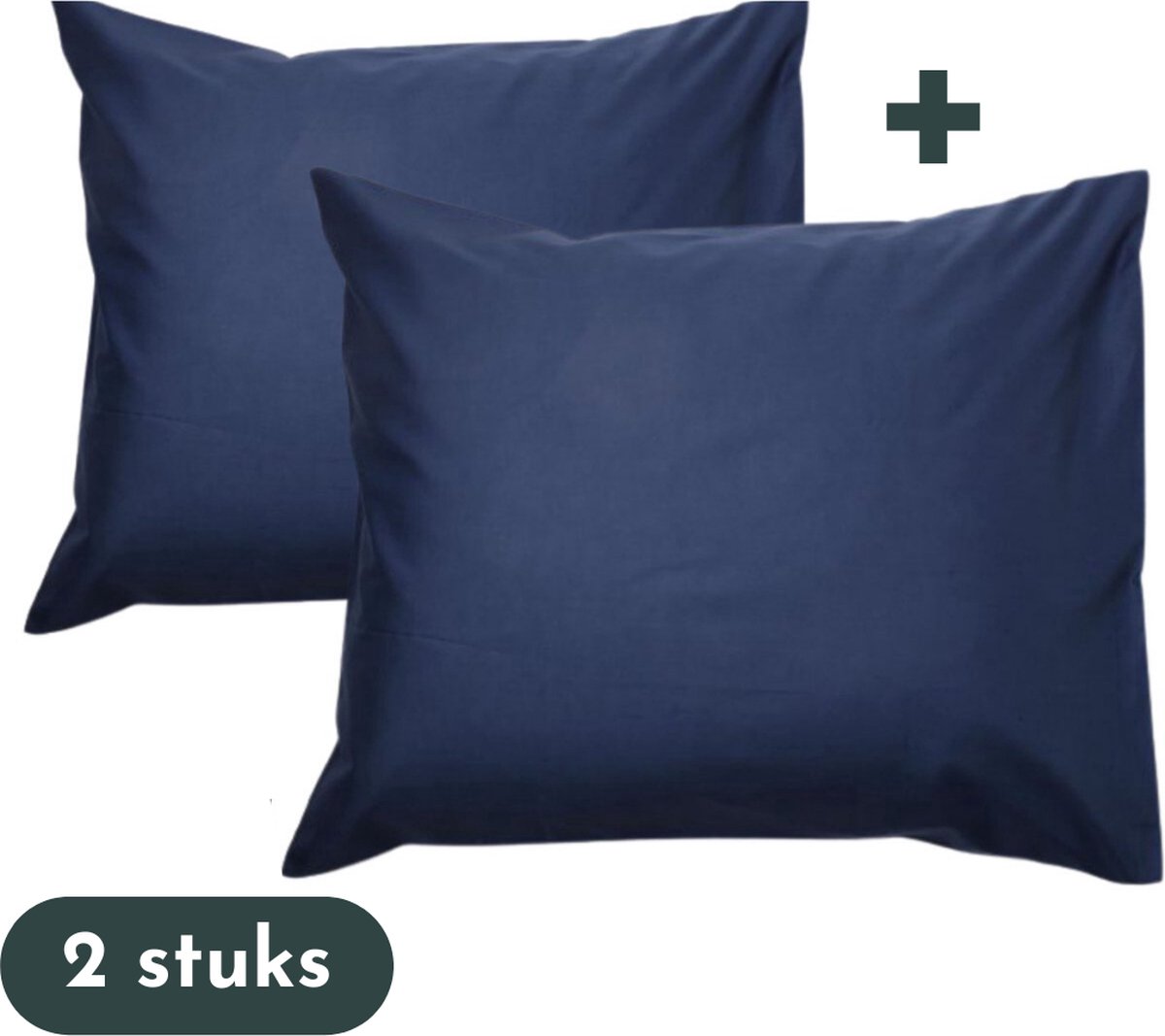 Zavelo Kussenslopen 60 x 70 cm Navy/Blauw - Set van 2 Stuks - 100% Katoen - Hoogwaardige Hotelkwaliteit - Hotelsluiting