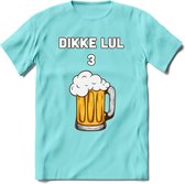 Dikke Lul 3 Bier T-Shirt | Bier Kleding | Feest | Drank | Grappig Verjaardag Cadeau | - Licht Blauw - XL