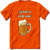 Ik Heb Een Biertje Nodig T-Shirt | Bier Kleding | Feest | Drank | Grappig Verjaardag Cadeau | - Oranje - M